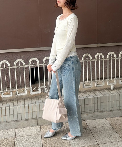 frunco(フランコ)の「【ZOZOTOWN限定】フェイクレイヤード花柄レースヘンリーネックT(Tシャツ/カットソー・レディース・ホワイト/ピンク/アイボリー・FREE)」の14枚目の写真