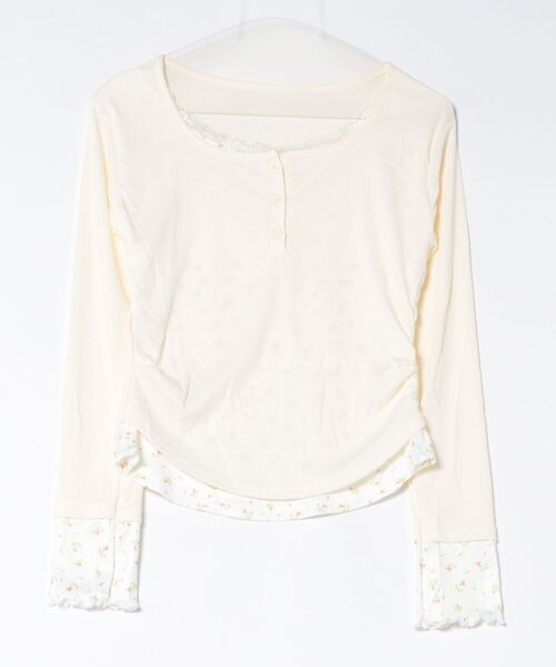frunco(フランコ)の「【ZOZOTOWN限定】フェイクレイヤード花柄レースヘンリーネックT(Tシャツ/カットソー・レディース・ホワイト/ピンク/アイボリー・FREE)」の20枚目の写真