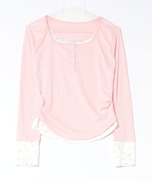 frunco(フランコ)の「【ZOZOTOWN限定】フェイクレイヤード花柄レースヘンリーネックT(Tシャツ/カットソー・レディース・ホワイト/ピンク/アイボリー・FREE)」の21枚目の写真
