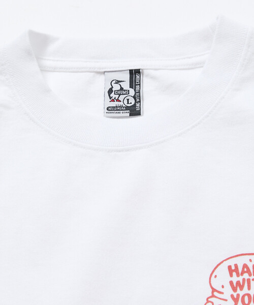 CHUMS（チャムス）の「CHUMS/チャムス 限定展開 CHUMS×FREAK'S STORE 別注 ブービーバード バックプリント クルーネックTシャツ/バーガーモチーフ（Tシャツ/カットソー・メンズ・ネイビー/ホワイト/ブラック/グレイッシュベージュ・X-LARGE/LARGE/MEDIUM/SMALL）」の10枚目の写真