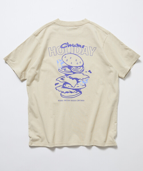 CHUMS（チャムス）の「CHUMS/チャムス 限定展開 CHUMS×FREAK'S STORE 別注 ブービーバード バックプリント クルーネックTシャツ/バーガーモチーフ（Tシャツ/カットソー・メンズ・ネイビー/ホワイト/ブラック/グレイッシュベージュ・X-LARGE/LARGE/MEDIUM/SMALL）」の14枚目の写真