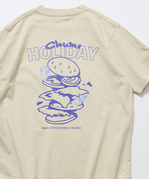 CHUMS（チャムス）の「CHUMS/チャムス 限定展開 CHUMS×FREAK'S STORE 別注 ブービーバード バックプリント クルーネックTシャツ/バーガーモチーフ（Tシャツ/カットソー・メンズ・ネイビー/ホワイト/ブラック/グレイッシュベージュ・X-LARGE/LARGE/MEDIUM/SMALL）」の13枚目の写真