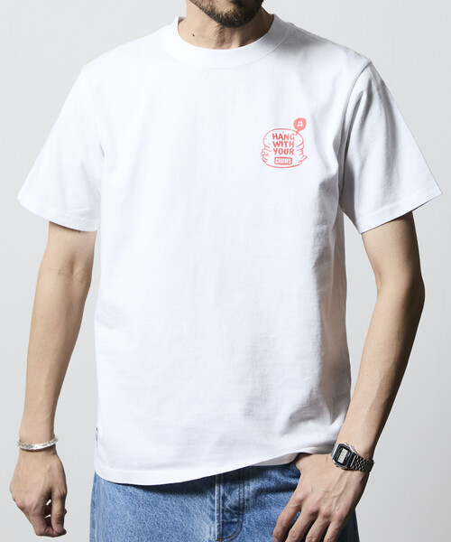 CHUMS（チャムス）の「CHUMS/チャムス 限定展開 CHUMS×FREAK'S STORE 別注 ブービーバード バックプリント クルーネックTシャツ/バーガーモチーフ（Tシャツ/カットソー・メンズ・ネイビー/ホワイト/ブラック/グレイッシュベージュ・X-LARGE/LARGE/MEDIUM/SMALL）」の18枚目の写真