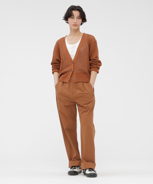 MARGARET HOWELL（マーガレットハウエル）の「PAPER COTTON MESH（カーディガン/ボレロ・レディース・オレンジ/チャコール・2）」の4枚目の写真