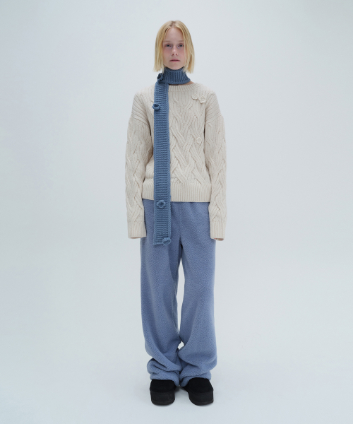 DIAGONAL（ダイアゴナル）の「CABLE APPLIQUE KNIT (ivory)（ニット/セーター・レディース・その他・FREE）」の6枚目の写真