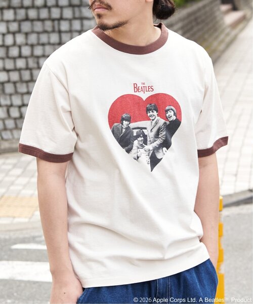The Beatles(ザビートルズ)の「THE BEATLES ザ ビートルズ リンガープリントTシャツ(Tシャツ/カットソー・メンズ・ブラウン/チャコール/ライトブルー・S/M/L/LL)」の2枚目の写真