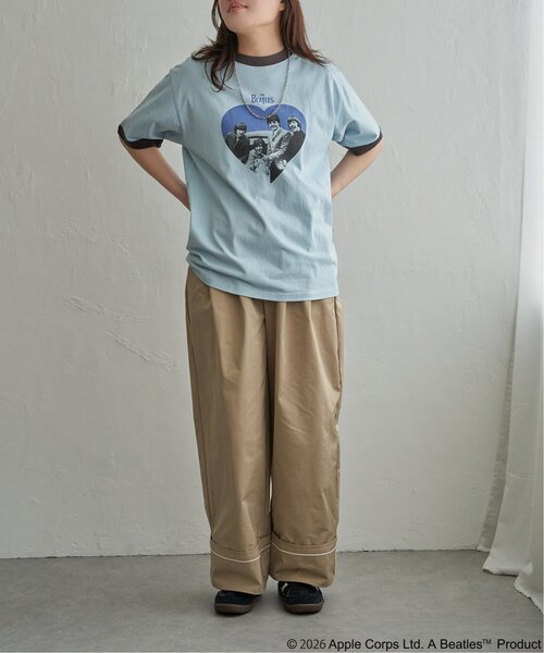 The Beatles(ザビートルズ)の「THE BEATLES ザ ビートルズ リンガープリントTシャツ(Tシャツ/カットソー・メンズ・ブラウン/チャコール/ライトブルー・S/M/L/LL)」の6枚目の写真