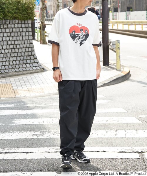 The Beatles(ザビートルズ)の「THE BEATLES ザ ビートルズ リンガープリントTシャツ(Tシャツ/カットソー・メンズ・ブラウン/チャコール/ライトブルー・S/M/L/LL)」の14枚目の写真