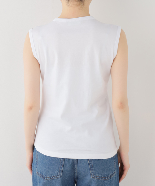 U by SPICK&SPAN(ユーバイスピックアンドスパン)の「NOICE / ノイス TWISTED DRAPE SLEEVELESS TOP(Tシャツ/カットソー・レディース・ホワイト・SMALL)」の2枚目の写真