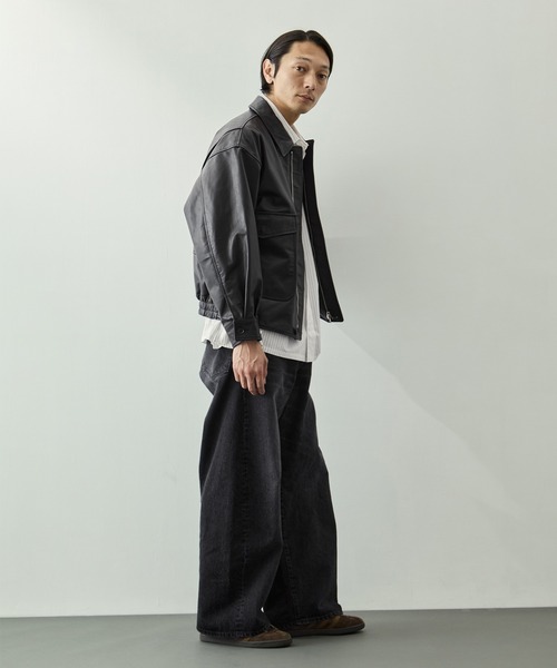YOKE（ヨーク）の「【YOKE for KEY TIMEZ/ヨーク】別注 Leather Flight Jacket（ブルゾン・メンズ・ブラック/ブラウン・2）」の3枚目の写真