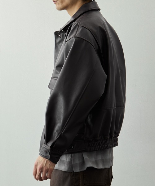 YOKE（ヨーク）の「【YOKE for KEY TIMEZ/ヨーク】別注 Leather Flight Jacket（ブルゾン・メンズ・ブラック/ブラウン・2）」の6枚目の写真