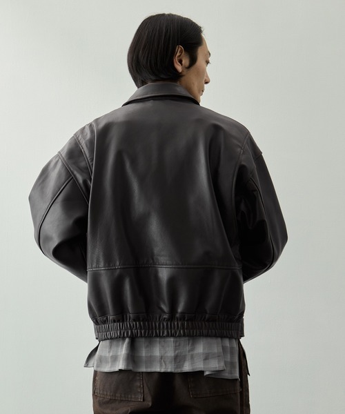 YOKE（ヨーク）の「【YOKE for KEY TIMEZ/ヨーク】別注 Leather Flight Jacket（ブルゾン・メンズ・ブラック/ブラウン・2）」の7枚目の写真