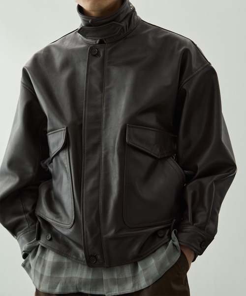 YOKE（ヨーク）の「【YOKE for KEY TIMEZ/ヨーク】別注 Leather Flight Jacket（ブルゾン・メンズ・ブラック/ブラウン・2）」の9枚目の写真