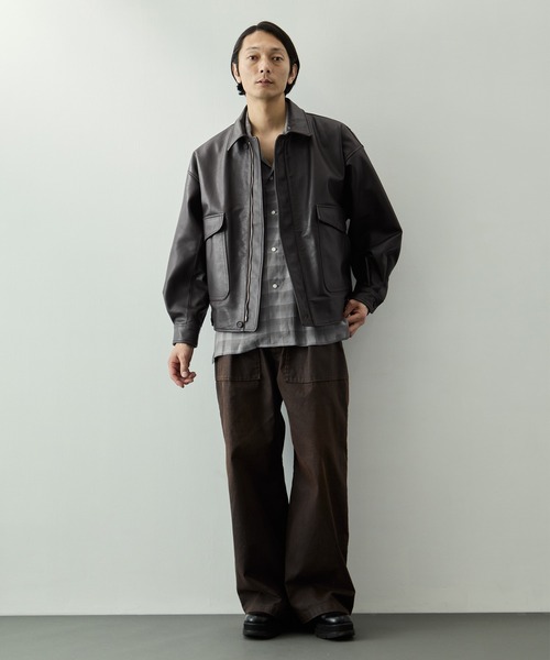 YOKE（ヨーク）の「【YOKE for KEY TIMEZ/ヨーク】別注 Leather Flight Jacket（ブルゾン・メンズ・ブラック/ブラウン・2）」の11枚目の写真