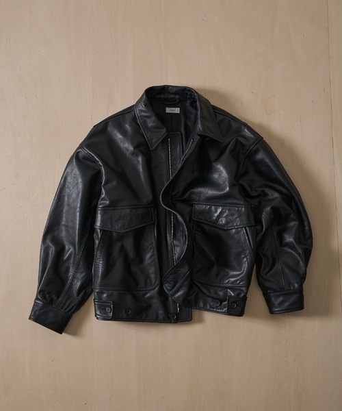 YOKE（ヨーク）の「【YOKE for KEY TIMEZ/ヨーク】別注 Leather Flight Jacket（ブルゾン・メンズ・ブラック/ブラウン・2）」の12枚目の写真
