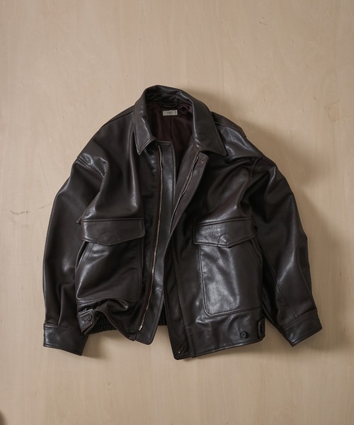 YOKE（ヨーク）の「【YOKE for KEY TIMEZ/ヨーク】別注 Leather Flight Jacket（ブルゾン・メンズ・ブラック/ブラウン・2）」の13枚目の写真