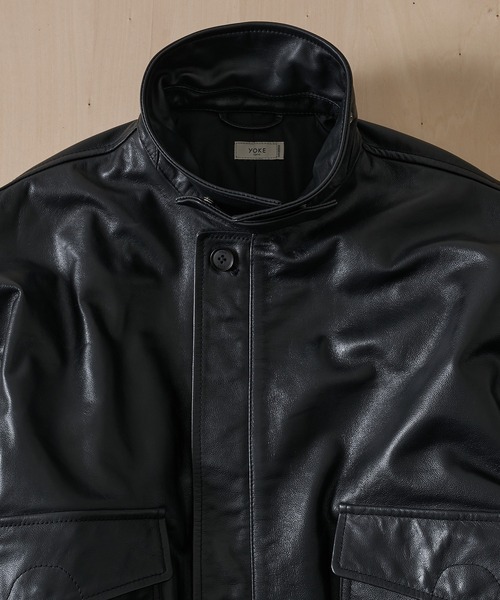 YOKE（ヨーク）の「【YOKE for KEY TIMEZ/ヨーク】別注 Leather Flight Jacket（ブルゾン・メンズ・ブラック/ブラウン・2）」の14枚目の写真