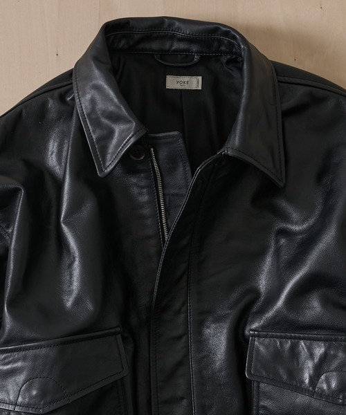 YOKE（ヨーク）の「【YOKE for KEY TIMEZ/ヨーク】別注 Leather Flight Jacket（ブルゾン・メンズ・ブラック/ブラウン・2）」の15枚目の写真