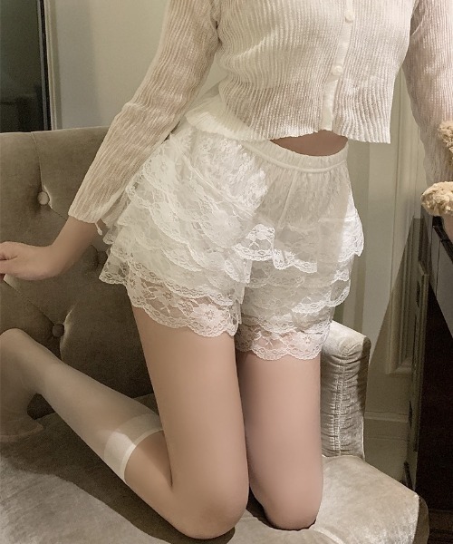 yuue' ( wear )(ユーイ)の「レースティアードショートパンツ(その他パンツ・レディース・ブラック/ホワイト・FREE)」の20枚目の写真