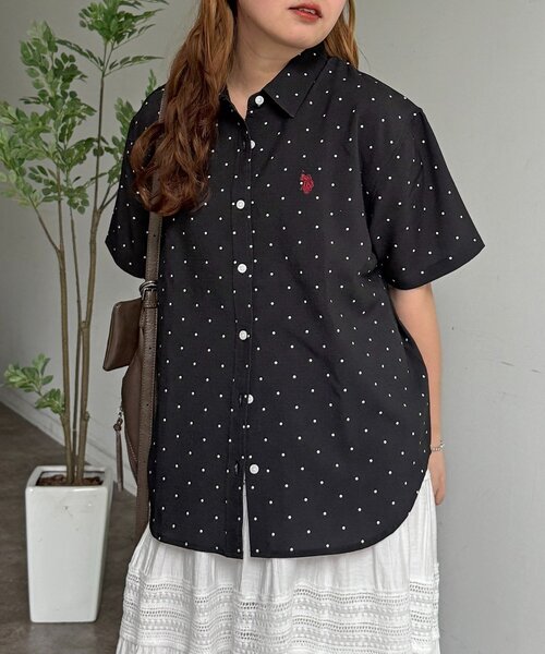 U.S. POLO ASSN.(ユーエスポロアッスン)の「半袖シャツ(シャツ/ブラウス・レディース・ブラック系その他/ブルー/ホワイト系その他2/ホワイト系その他/イエロー/ネイビー・FREE)」の4枚目の写真