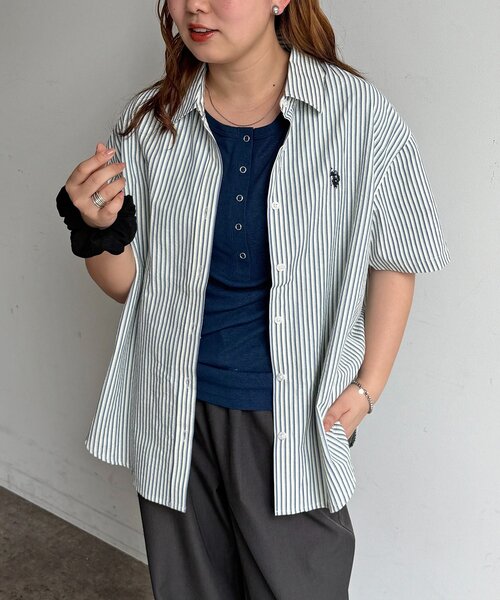 U.S. POLO ASSN.(ユーエスポロアッスン)の「半袖シャツ(シャツ/ブラウス・レディース・ブラック系その他/ブルー/ホワイト系その他2/ホワイト系その他/イエロー/ネイビー・FREE)」の6枚目の写真