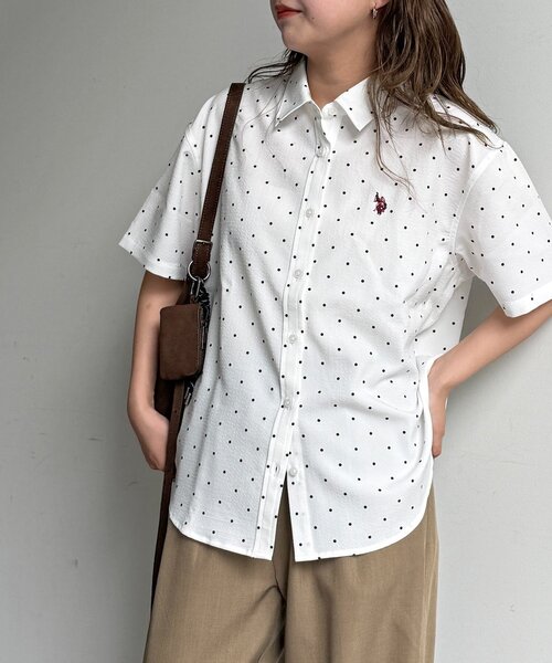 U.S. POLO ASSN.(ユーエスポロアッスン)の「半袖シャツ(シャツ/ブラウス・レディース・ブラック系その他/ブルー/ホワイト系その他2/ホワイト系その他/イエロー/ネイビー・FREE)」の3枚目の写真