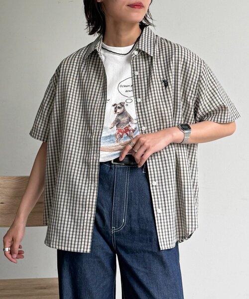 U.S. POLO ASSN.(ユーエスポロアッスン)の「半袖シャツ(シャツ/ブラウス・レディース・ブラック系その他/ブルー/ホワイト系その他2/ホワイト系その他/イエロー/ネイビー・FREE)」の14枚目の写真