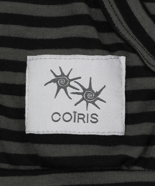 COIRIS_(コイリス)の「ネアナグランストライプスリムフードジップアップ(パーカー・レディース・チャコールグレー×ブラック・FREE)」の4枚目の写真