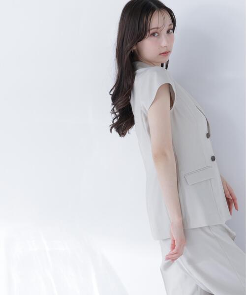 NATURAL BEAUTY BASIC(ナチュラルビューティーベーシック)の「スタイルアップ SETUP ペプラムジャケット(テーラードジャケット・レディース・ベージュ/ブラウン・MEDIUM/SMALL)」の5枚目の写真