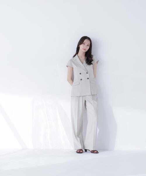 NATURAL BEAUTY BASIC(ナチュラルビューティーベーシック)の「スタイルアップ SETUP ペプラムジャケット(テーラードジャケット・レディース・ベージュ/ブラウン・MEDIUM/SMALL)」の6枚目の写真