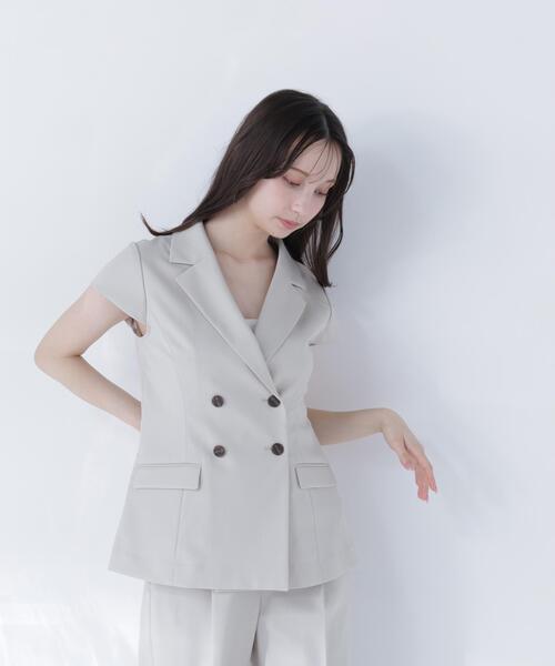 NATURAL BEAUTY BASIC(ナチュラルビューティーベーシック)の「スタイルアップ SETUP ペプラムジャケット(テーラードジャケット・レディース・ベージュ/ブラウン・MEDIUM/SMALL)」の7枚目の写真