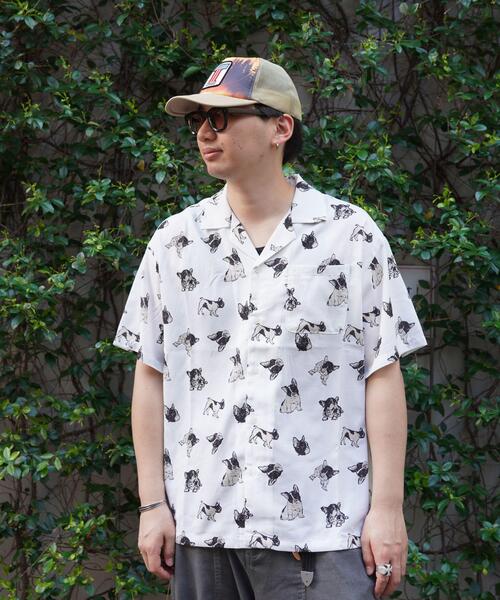 BEAVER(ビーバー)の「B omnivore/ビーオムニボー DOG S/S SHIRT(シャツ/ブラウス・メンズ・ホワイト系2/チャコールグレー・M/L)」の1枚目の写真