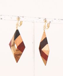 【白谷工房】Wood Crystal ダイヤイヤリング