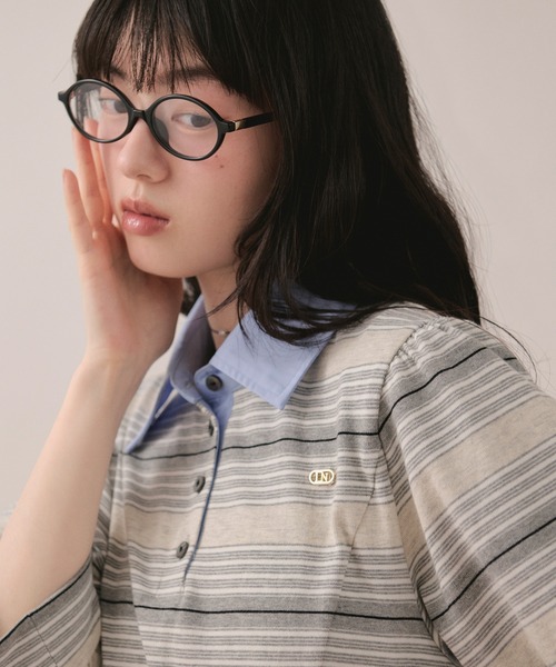 loin nuit(ロワンニュイ)の「striped polo onepiece / ストライプポロワンピース(ワンピース・レディース・ブルー/グレー/レッド・FREE)」の16枚目の写真