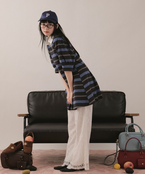 loin nuit(ロワンニュイ)の「striped polo onepiece / ストライプポロワンピース(ワンピース・レディース・ブルー/グレー/レッド・FREE)」の18枚目の写真