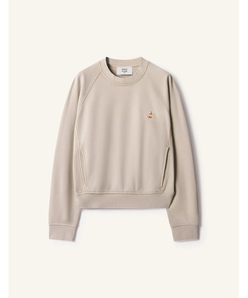 Maison Kitsune(メゾンキツネ)の「DREAMING FOX OPEN POCKET SWEATSHIRT(スウェット・レディース・ベビーピンク/ライトベージュ・XS/S/M/L)」の2枚目の写真
