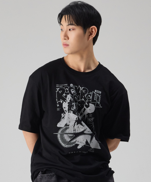 NTBC(エヌティービーシー)の「ロックパンクオーバーサイズ半袖Tシャツ_2COLOR(Tシャツ/カットソー・レディース・チャコール/ネイビー・MEDIUM/LARGE/X-LARGE)」の11枚目の写真