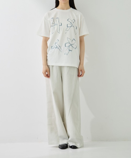 RhodolirioN（ロドリリオン）の「[RhodolirioN/ロドリリオン]Printed Making a bow with Ribbon Tee（Tシャツ/カットソー・レディース・ブラック/ピンク/ホワイト・0）」の22枚目の写真