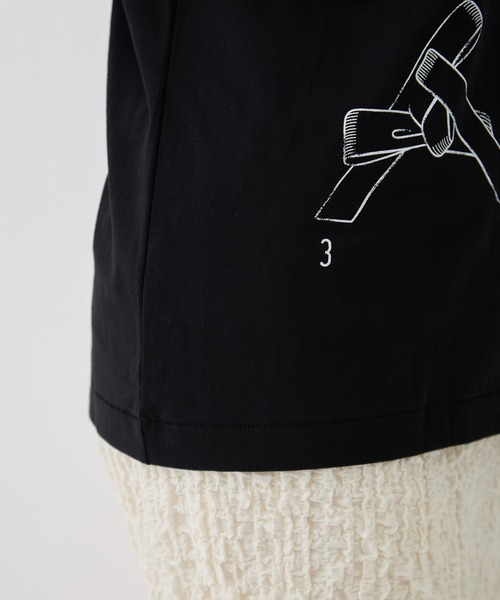 RhodolirioN（ロドリリオン）の「[RhodolirioN/ロドリリオン]Printed Making a bow with Ribbon Tee（Tシャツ/カットソー・レディース・ブラック/ピンク/ホワイト・0）」の11枚目の写真