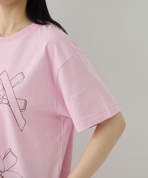 RhodolirioN（ロドリリオン）の「[RhodolirioN/ロドリリオン]Printed Making a bow with Ribbon Tee（Tシャツ/カットソー・レディース・ブラック/ピンク/ホワイト・0）」の19枚目の写真