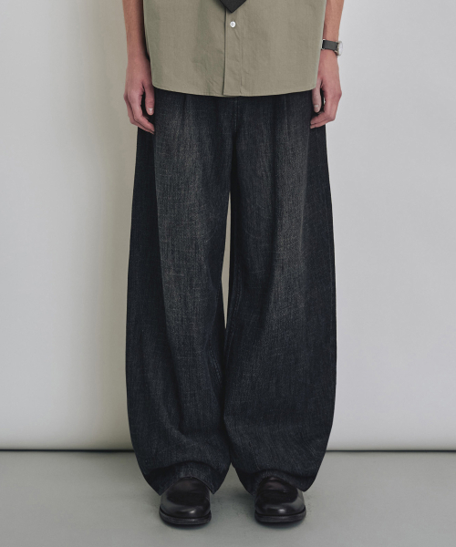 COSTUME O’CLOCK(コスチュームオクロック)の「リネンライクバルーンワンタックパンツ 3 COLOR COOSPT254(その他パンツ・メンズ・ライトブルー/ブラック/アイボリー・26/28/30/32/34)」の5枚目の写真