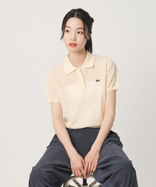 LACOSTE(ラコステ)の「<LACOSTE>ラメニット ポロシャツ(ポロシャツ・レディース・ピンク/オフホワイト・36)」の21枚目の写真
