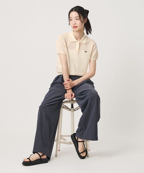 LACOSTE(ラコステ)の「<LACOSTE>ラメニット ポロシャツ(ポロシャツ・レディース・ピンク/オフホワイト・36)」の19枚目の写真