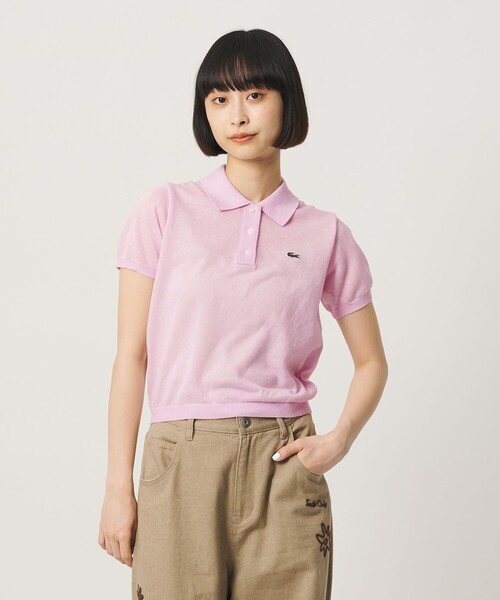 LACOSTE(ラコステ)の「<LACOSTE>ラメニット ポロシャツ(ポロシャツ・レディース・ピンク/オフホワイト・36)」の18枚目の写真