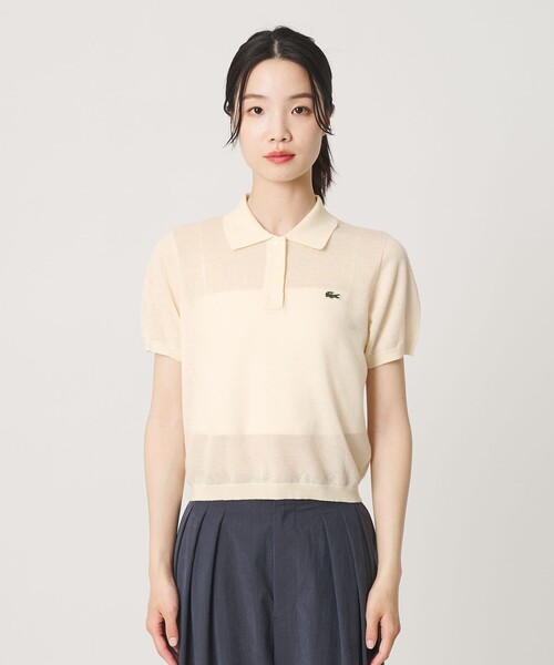 LACOSTE(ラコステ)の「<LACOSTE>ラメニット ポロシャツ(ポロシャツ・レディース・ピンク/オフホワイト・36)」の16枚目の写真