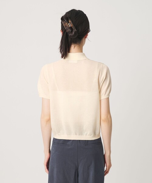 LACOSTE(ラコステ)の「<LACOSTE>ラメニット ポロシャツ(ポロシャツ・レディース・ピンク/オフホワイト・36)」の14枚目の写真
