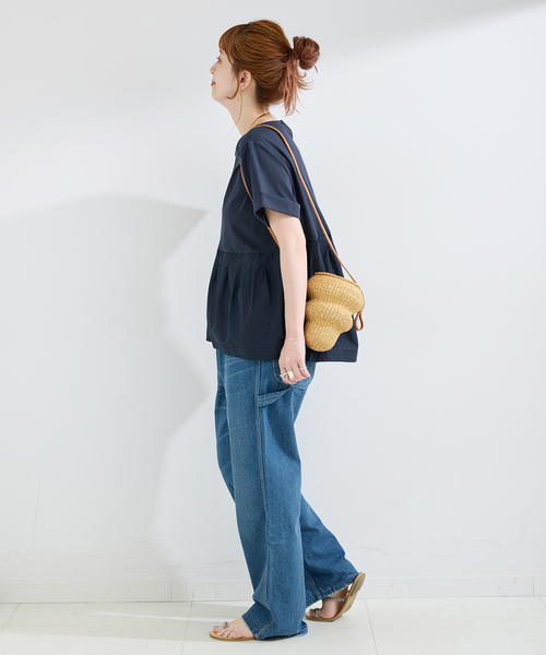 B.C STOCK(ベーセーストック)の「ウォッシャブル / add Function ペプラムコンビプルオーバー(Tシャツ/カットソー・レディース・ホワイト/ベージュ/ネイビー・FREE)」の17枚目の写真