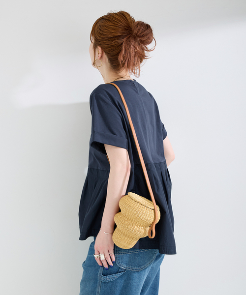 B.C STOCK(ベーセーストック)の「ウォッシャブル / add Function ペプラムコンビプルオーバー(Tシャツ/カットソー・レディース・ホワイト/ベージュ/ネイビー・FREE)」の20枚目の写真