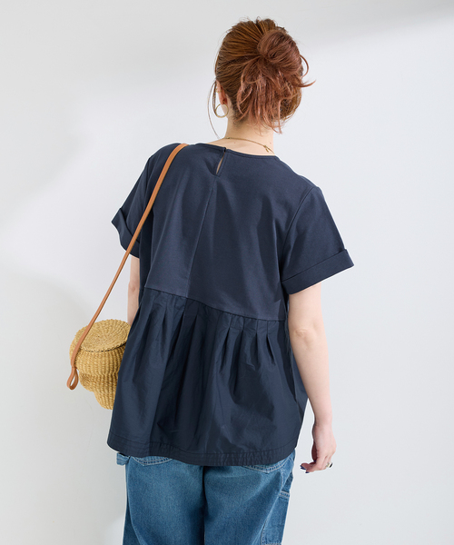 B.C STOCK(ベーセーストック)の「ウォッシャブル / add Function ペプラムコンビプルオーバー(Tシャツ/カットソー・レディース・ホワイト/ベージュ/ネイビー・FREE)」の21枚目の写真