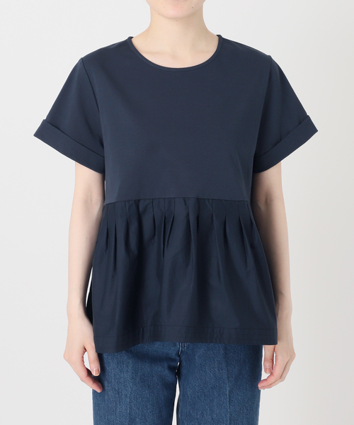 B.C STOCK(ベーセーストック)の「ウォッシャブル / add Function ペプラムコンビプルオーバー(Tシャツ/カットソー・レディース・ホワイト/ベージュ/ネイビー・FREE)」の22枚目の写真